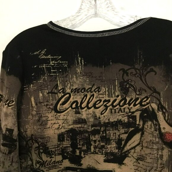 Jess & Jane Sweater 3/4 Sleeve Cotton Knit Italian Pattern Women's Size Small - Picture 10 of 13